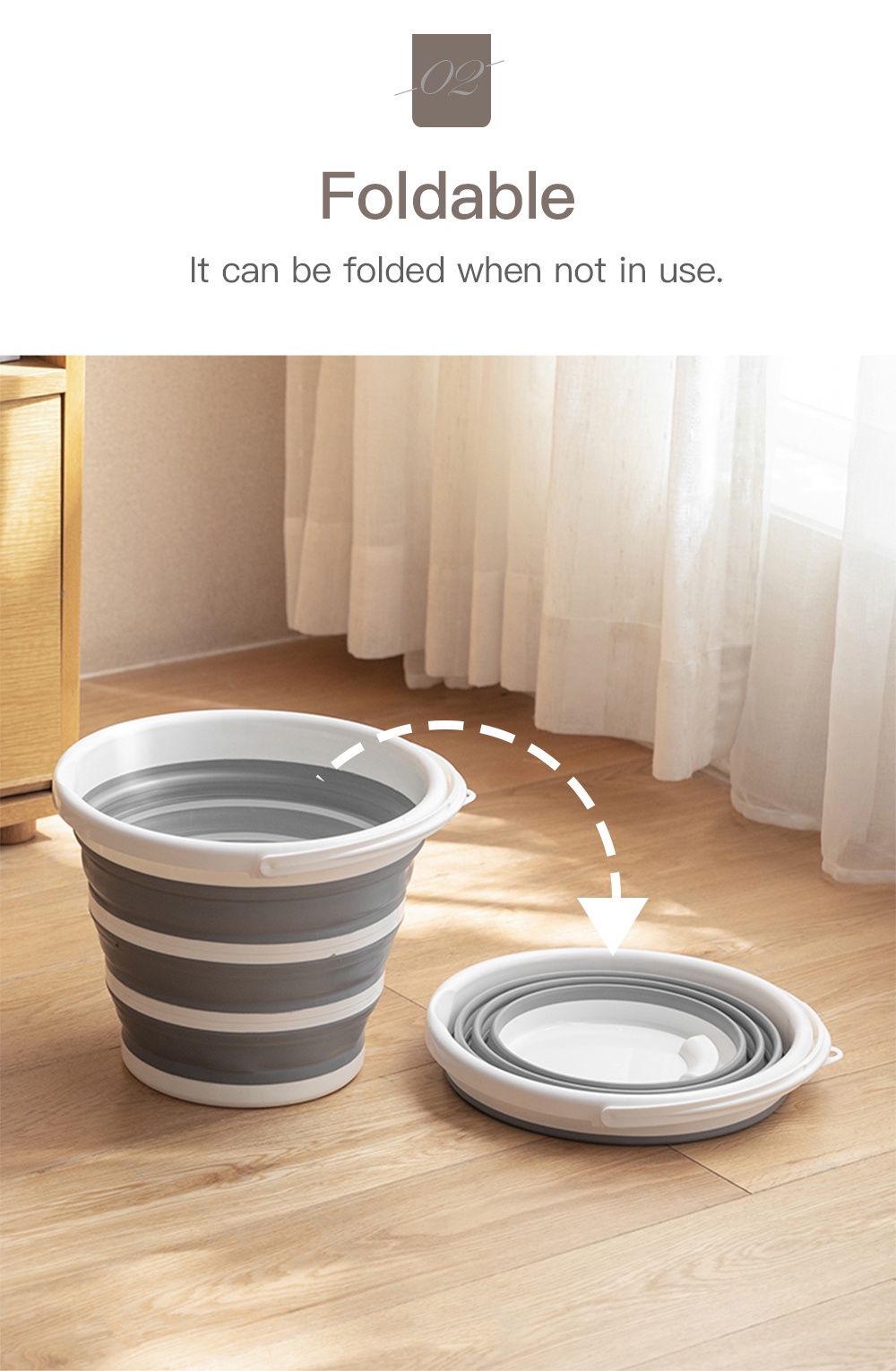 Foldable Bucket PP Material Pail-3